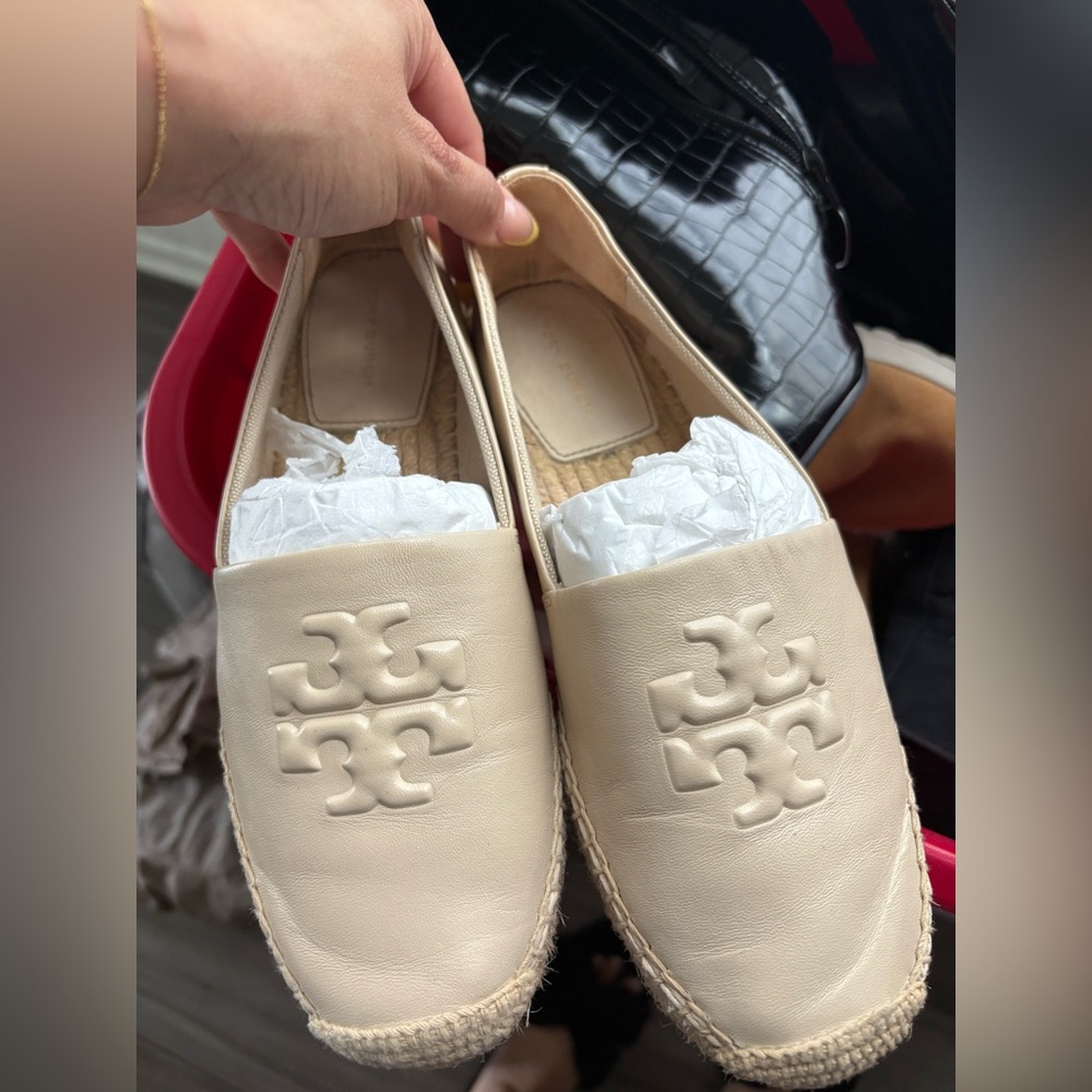 Tory Burch Beige Espadrilles with Logo
